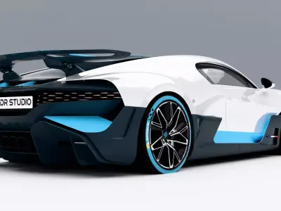 Bugatti Divo 2019 Low-poly 3D model