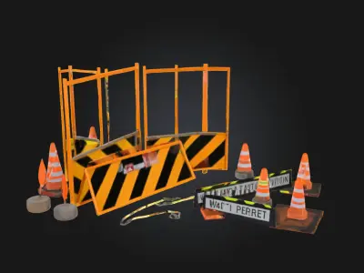 Safety Barrier Arrangement  Modular Safety Barrier 3D model