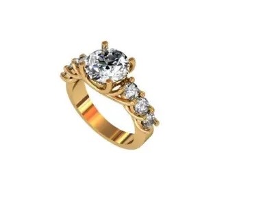 7 stones ring 3D print model