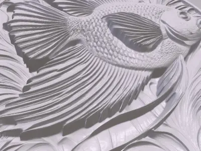 AngelFish 7 basrelief for 3D printing 3D print model