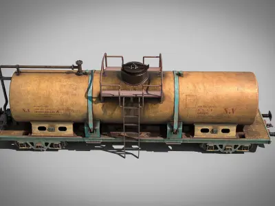 Tank wagon Low-poly 3D model