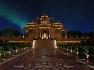A Hindu Temple Akshardham Mandir Delhi 3D model