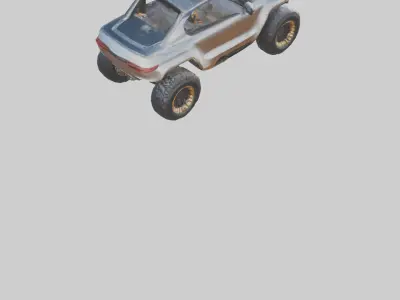 Luxury Electric Offroad Car model Low-poly 3D model