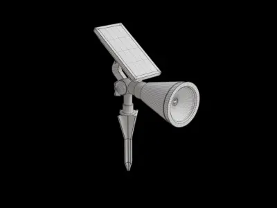Modern Solar 30 Lumen Black Spot Light Low-poly 3D model