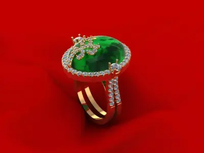 Opal Diamond Wedding Ring 189 3D print model