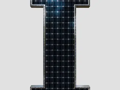 Solar Panel Letter - I 3D model