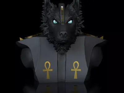 Dog  Australien Border Anubis angry  3D print model