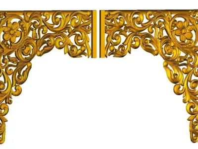 Decorative Corner-Design for CNC-Baroque 3D print model