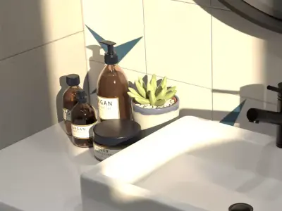 Cosmetics Collection bottle of argan fragrance 3D model