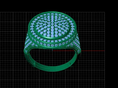 Print Ready STL 3DM  Gents Rings Diamond Men Ring  3D print model 42