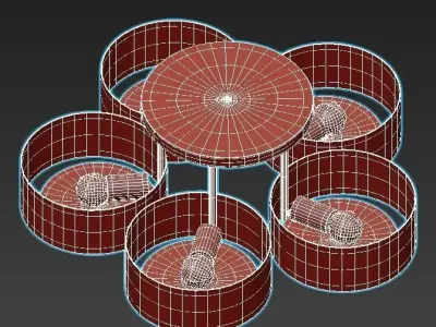 foresta-sl483-352-05 light ceiling fixture - gold 3D model