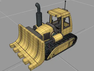 Cartoon bulldozer 3D model