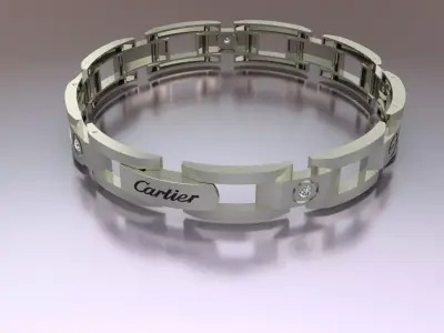 CARTIER BRACELET WITH THE STONES 3D PRINT MODEL 3D print model