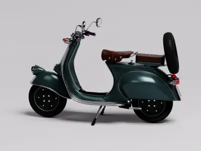 Customized Vespa  Low-poly 3D model
