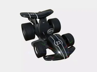 Cartoon Kart A09 Black - Vehicle Racing Design Low-poly 3D model