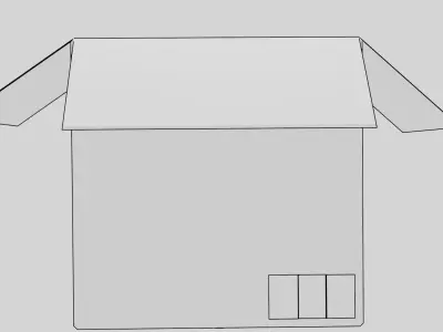 Minimalistic Low Poly 3D Box Model Low-poly 3D model