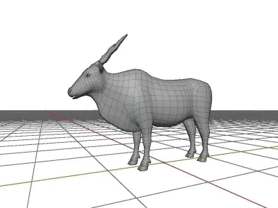 Greater Eland Antelope Low-poly 3D model
