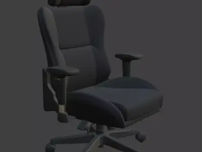 Modern Black Leather Executive Office Chair High Detail 3D Model 3D model