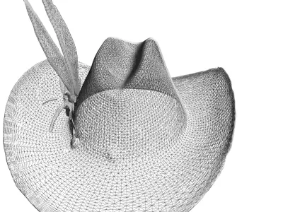 Decorated Country Hat 3D model