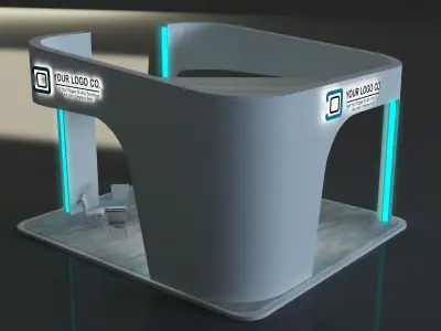  Booth Exhibition Stand a668 3D model