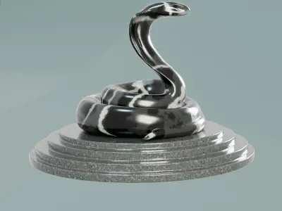 House Decoration Cobra Statue Low-poly 3D model