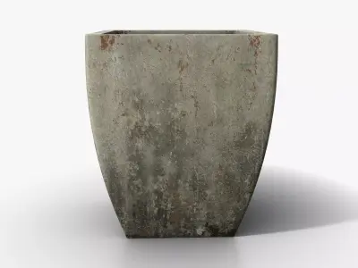 Vase Concrete Quad L Low-poly 3D model
