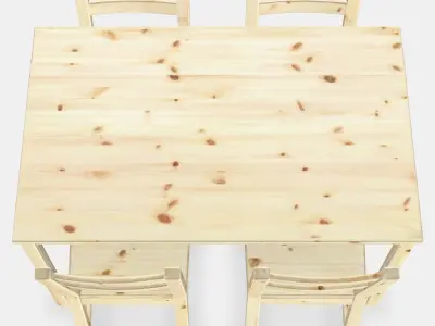 INGO - IVAR Table and 4 chairs Low-poly 3D model