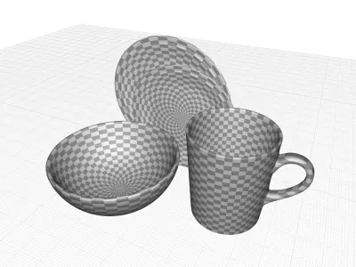 Elements Bone Dinnerware Set 3D model