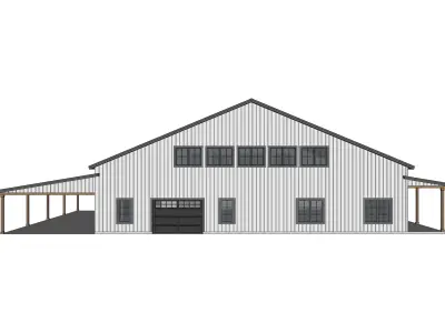 Barndominium House 082 -Archimple LLC Low-poly 3D model