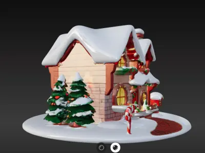 Cozy 3D Christmas Cottage Series 3 3D model