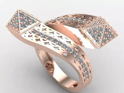 Two Head Women Ring 3DM Womens Ring 3d models 3D print model 3D print model 17