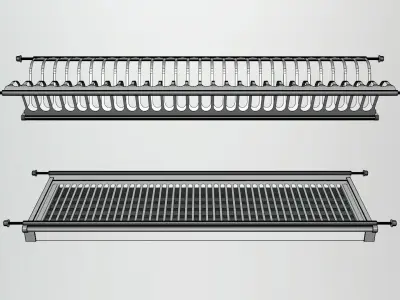 Modern Stainless Steel Dish Rack 3D model