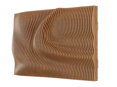 Parametric Wavy Wooden Wall Decor 08 - wood cutting machines 3D model