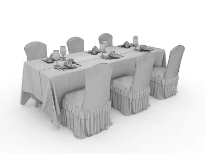 Banquet Table and Chair 109 3D model