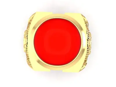 Luxury Red Gem Dragon Men Ring  2142 3D print model