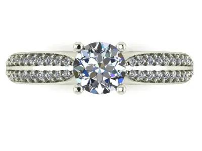 Female luxury engagement ring 3D print model