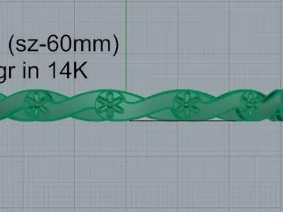 Wave Bangle Bracelet 2339 3D print model