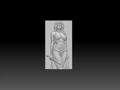 Queen Cleopatra relief  STL model for cnc curving and  printing 3D print model