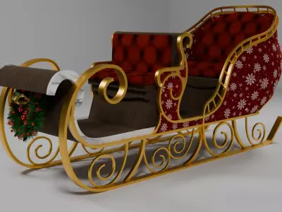 Christmas Sleigh new Low-poly 3D model