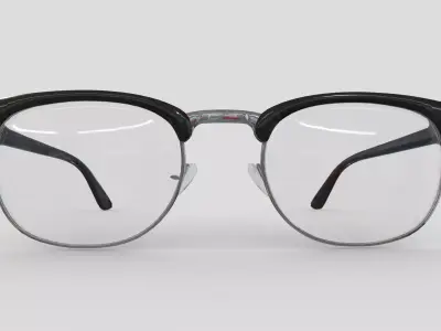 Retro Brownline Glasses Low Poly PBR Realistic Low-poly 3D model