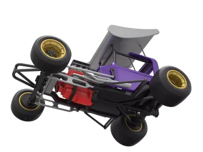 Vintage Winged Supermodified stock car for Dirt Scale 1 to 25 3D print model