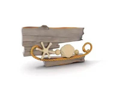 Nautical Driftwood Decor model pack Low-poly 3D model