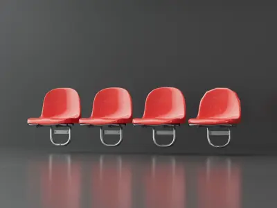 Stadium chair 4LODs Low-poly 3D model