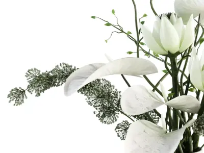 Plants Bouquet Vase Low-poly 3D model
