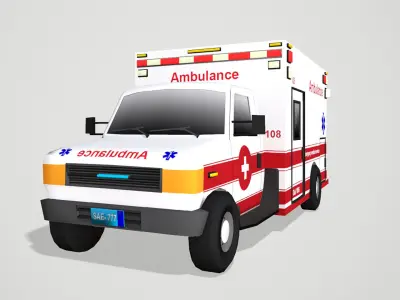 Ambulance 3d Low poly Model 3D model