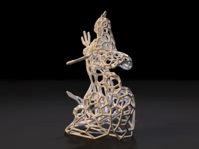 Mermaid Sculpture with Trident 3D print model