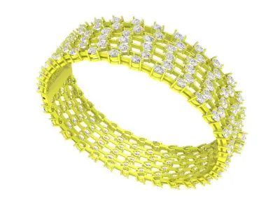 A7407 Luxury Diamond Eternity Women Bangle Bracelet 3D Print 3D print model