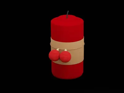Christmas Candle Low-poly 3D model get