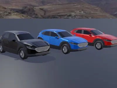 Low Poly SUV Cars Low-poly 3D model