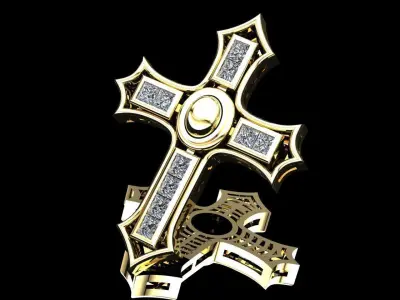 diamond cross 3D model 3D print model
